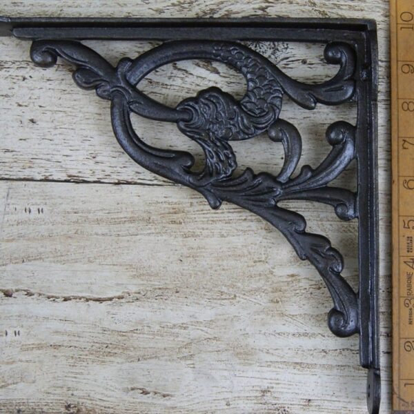Shelf Bracket SERPENT Design Cast Antique Iron 245mm x 260mm