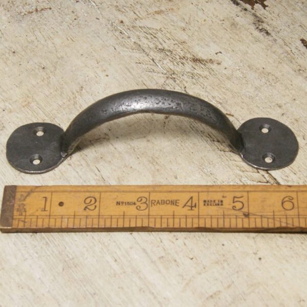 Pull Handle Round End Hand Forged 2 Hole Antique Iron 150mm