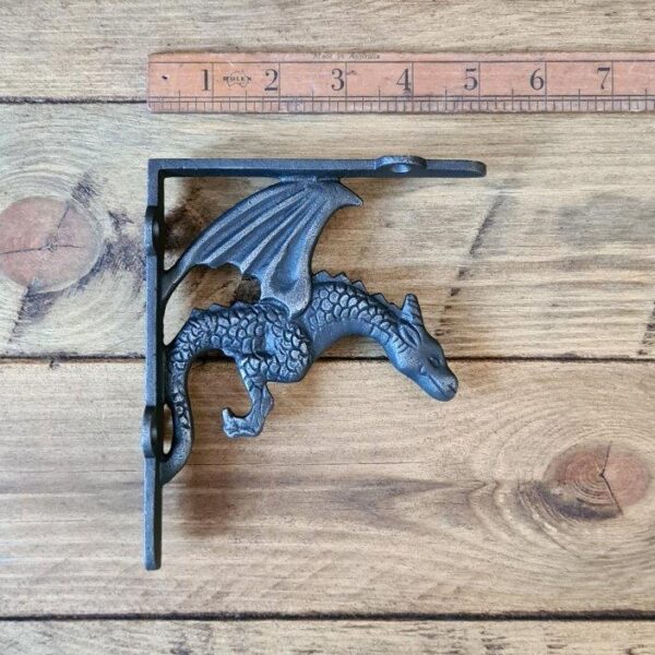 Shelf Bracket WINGED DRAGON Cast Antique Iron 150mm x 125mm