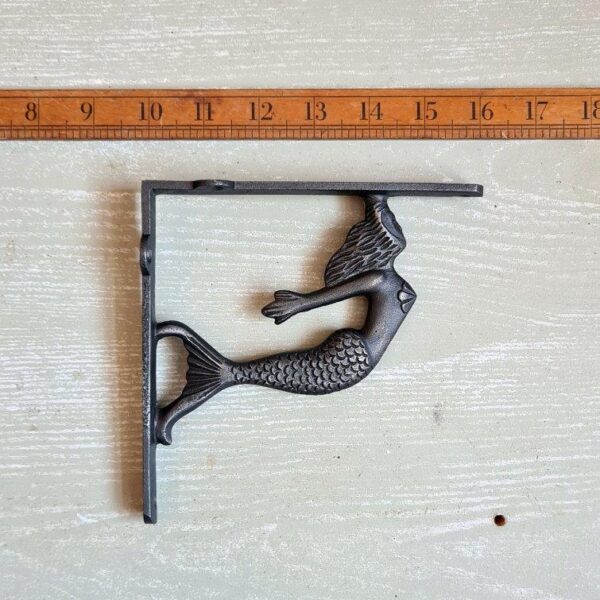 Shelf Bracket MERMAID Cast Antique Iron 150mm