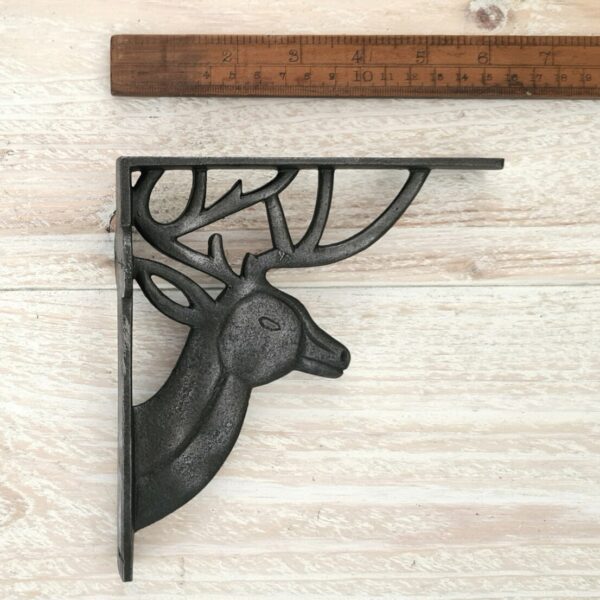 Shelf Wall Bracket REINDEER Cast Antique Iron 150mm x 165mm High