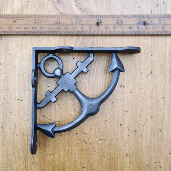 Shelf Bracket ANCHOR Cast Antique Iron 5" x 5"
